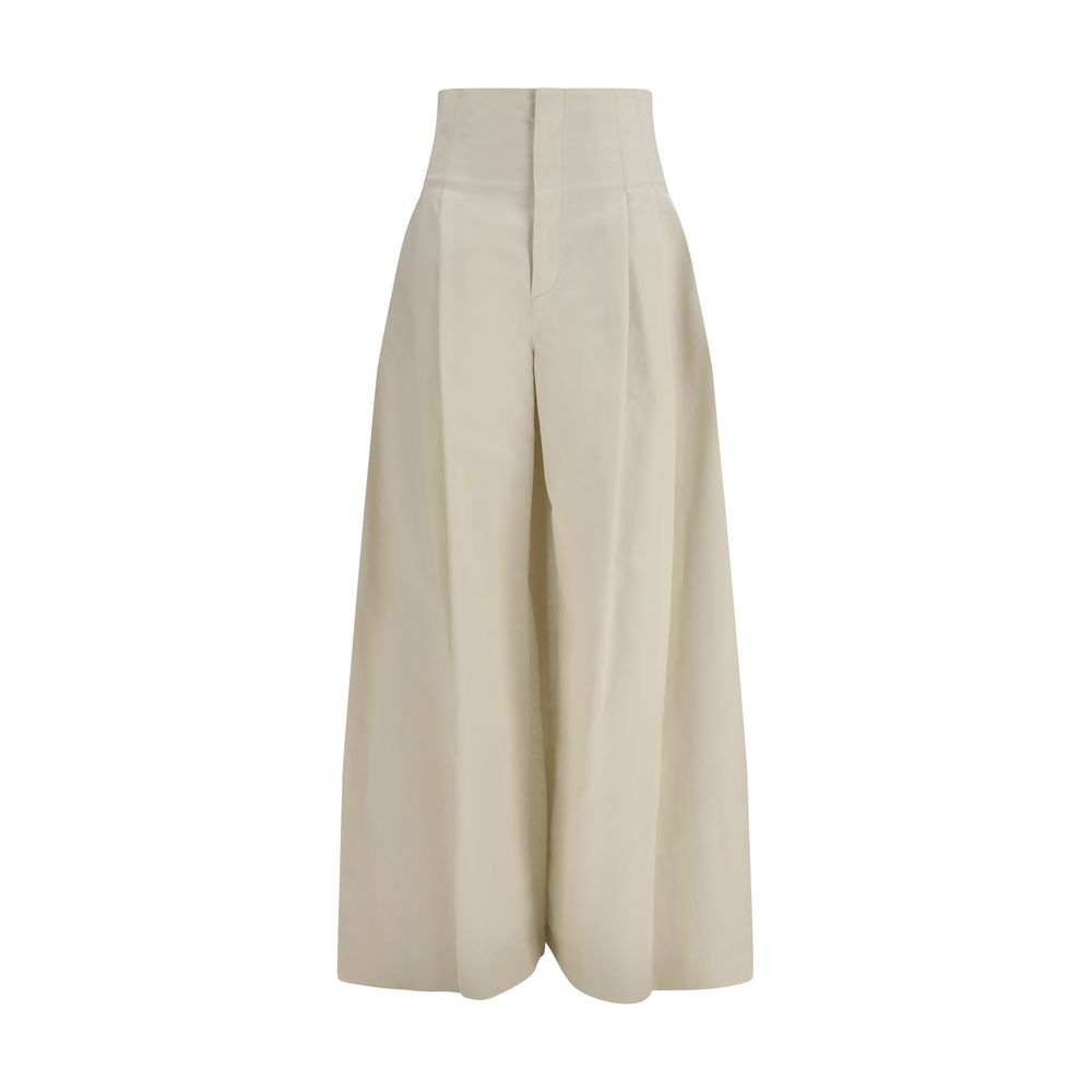 Brunello Cucinelli Beige Cotton Women's Pants