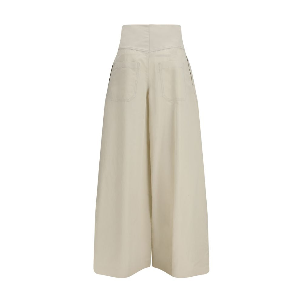 Brunello Cucinelli Beige Cotton Women's Pants