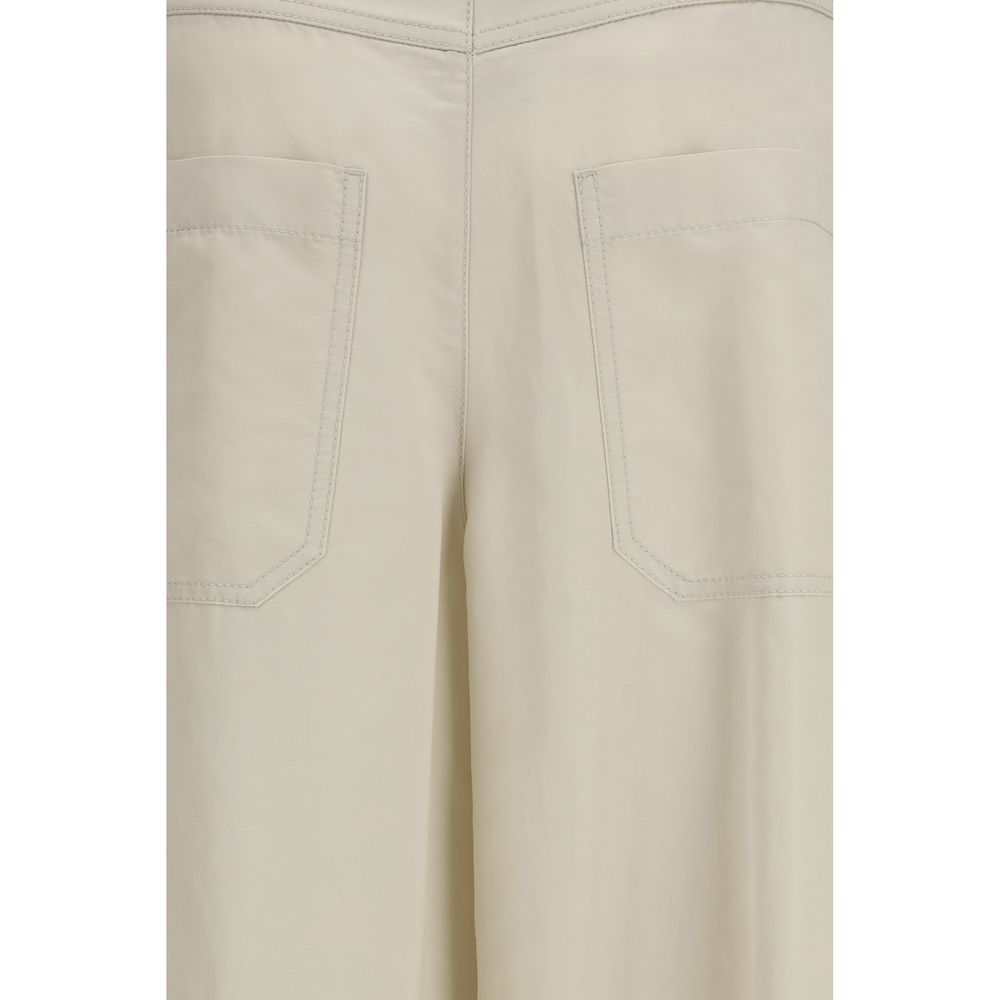 Brunello Cucinelli Beige Cotton Women's Pants