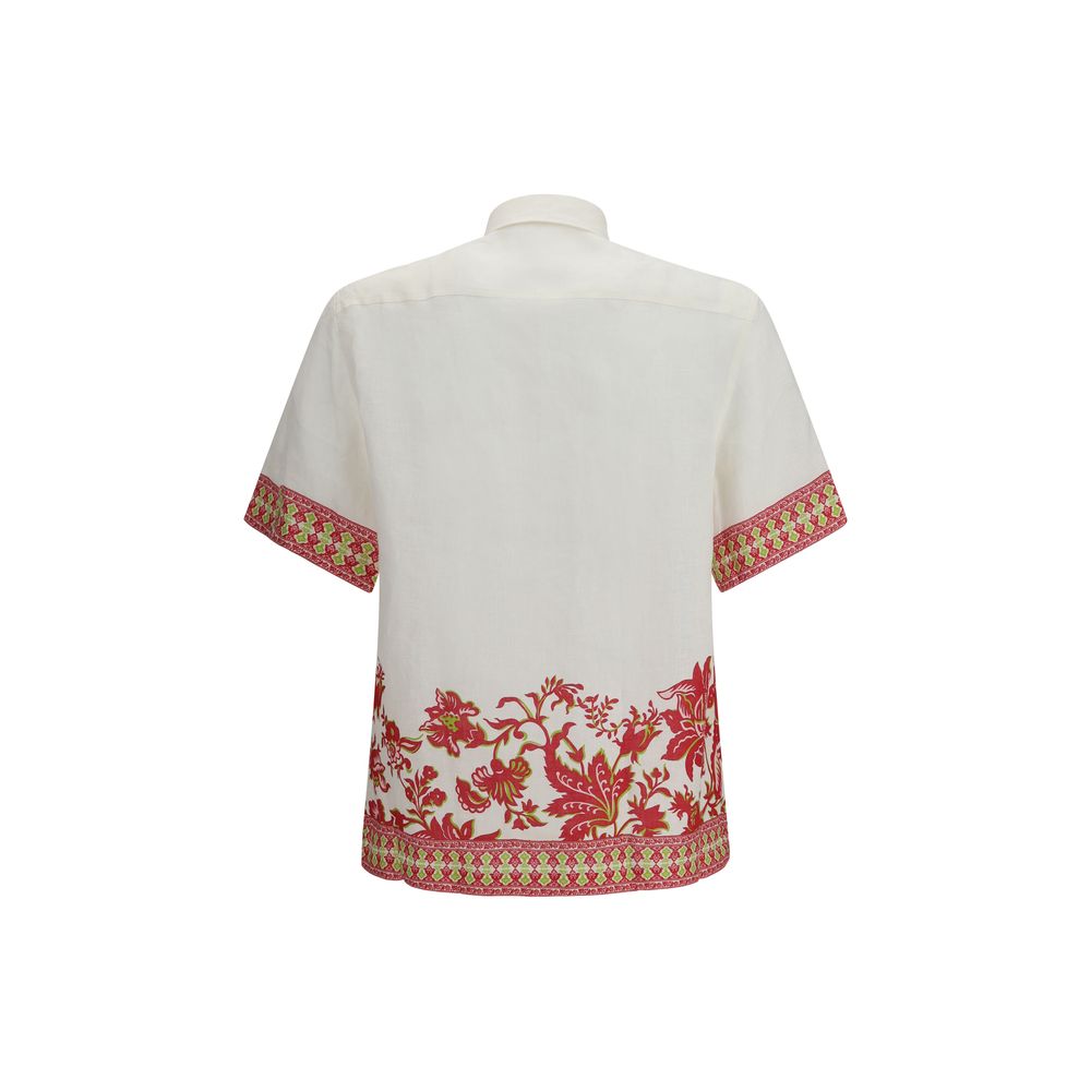 Etro Multicolor Linen Pattern Men's Shirt