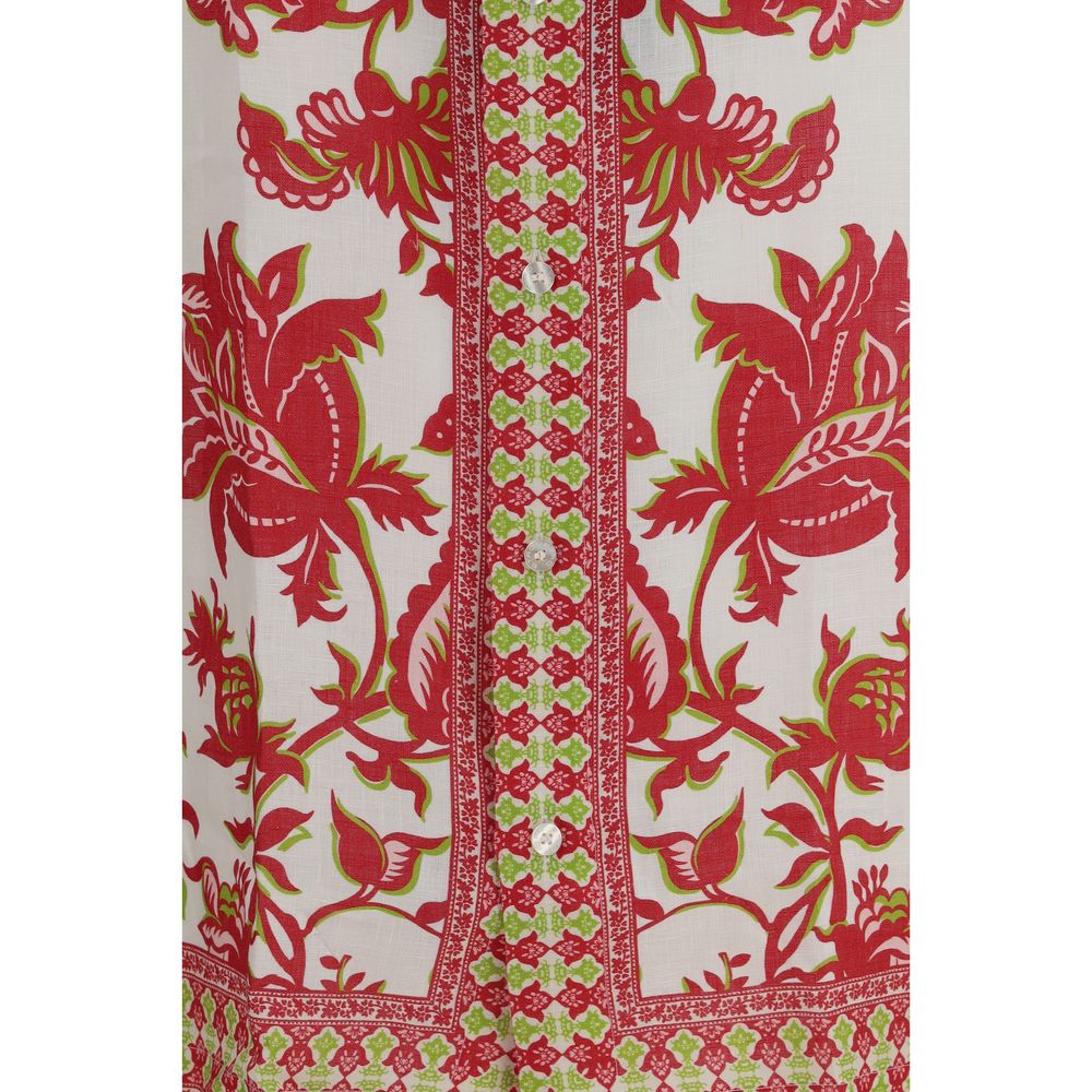 Etro Multicolor Linen Shortsleeve Men's Shirt