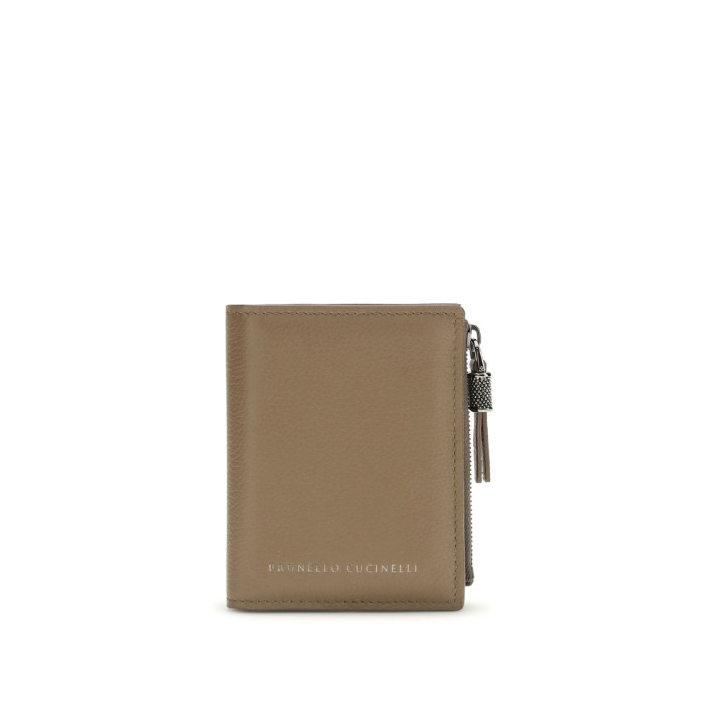 Brunello Cucinelli Brown Calf Leather Bos Taurus Women's Wallet