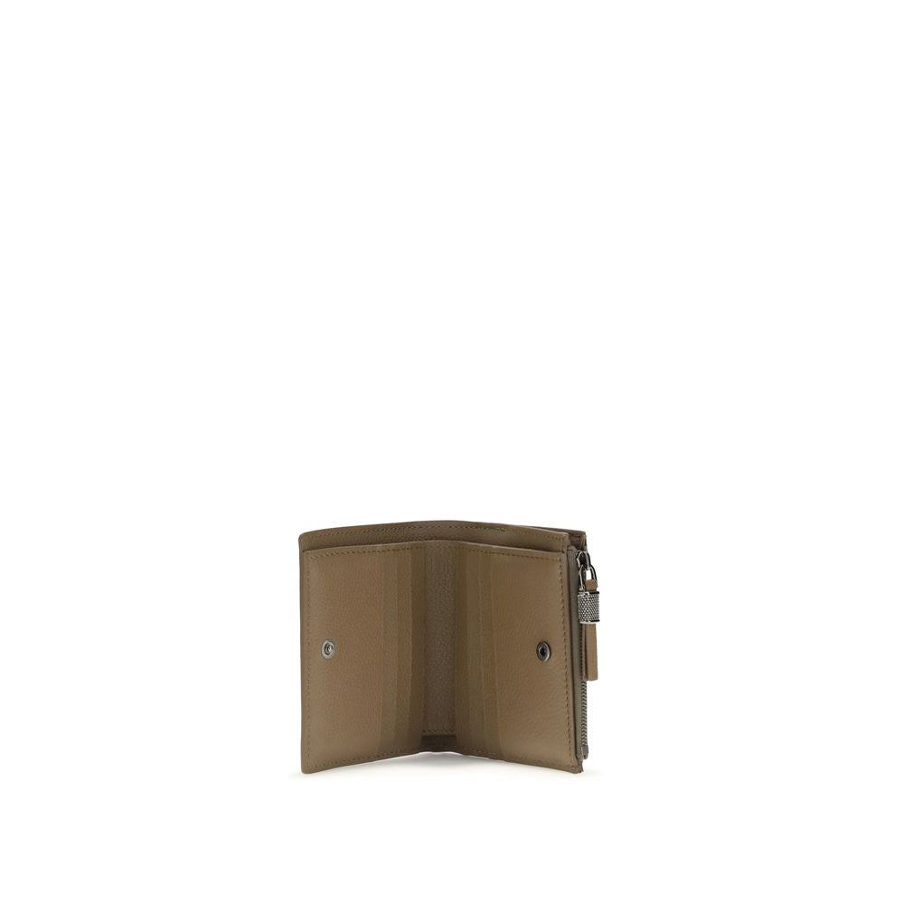 Brunello Cucinelli Brown Calf Leather Bos Taurus Women's Wallet