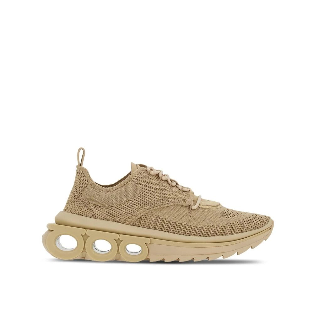 Salvatore Ferragamo Beige Fabric Athletic Men's Sneakers