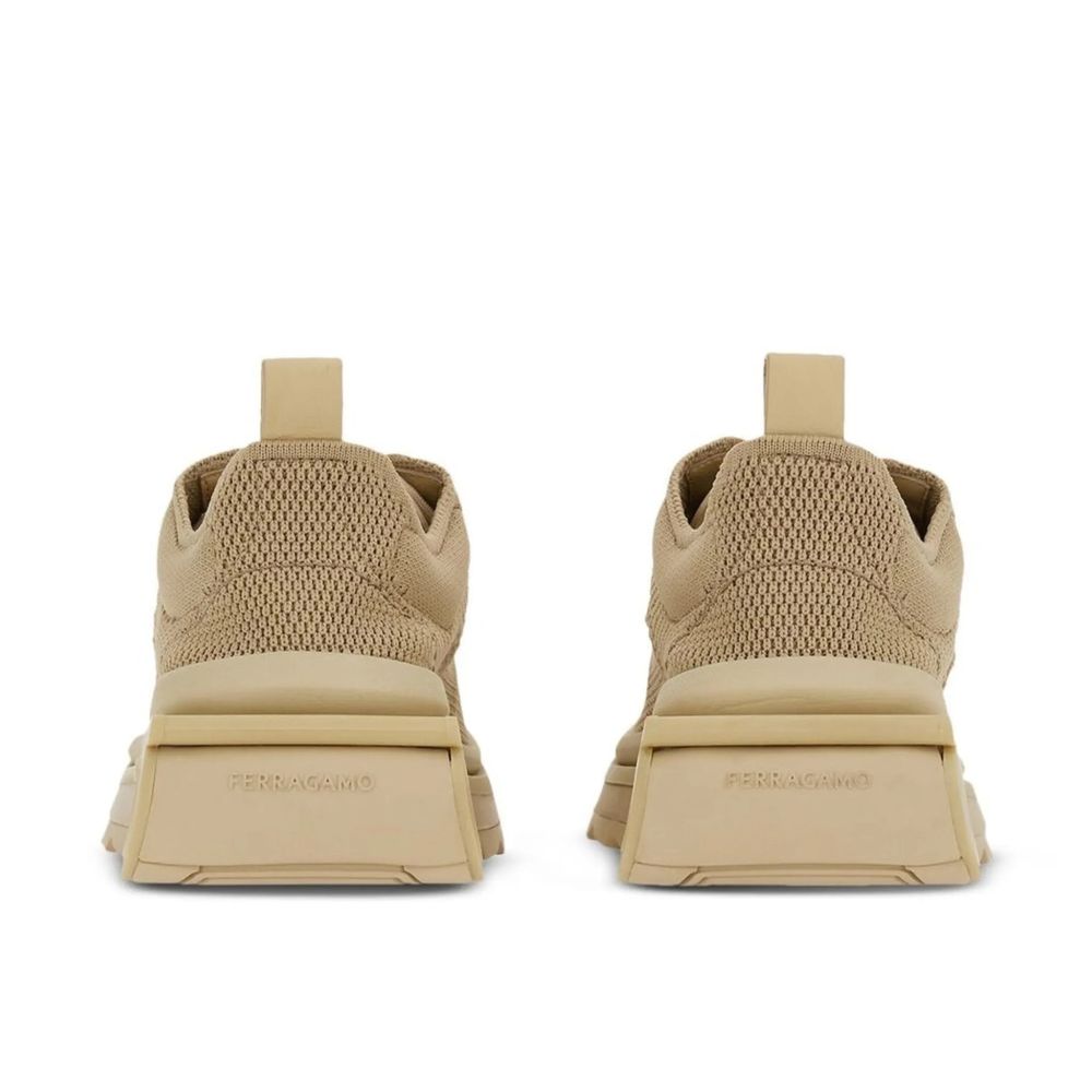 Salvatore Ferragamo Beige Fabric Athletic Men's Sneakers