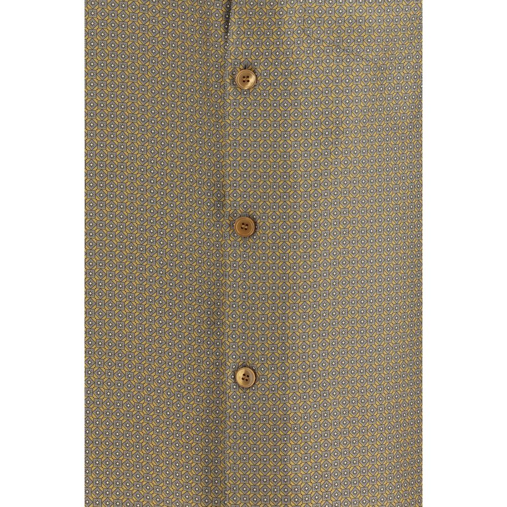 Saint Laurent Multicolor Silk Pattern Men's Shirt
