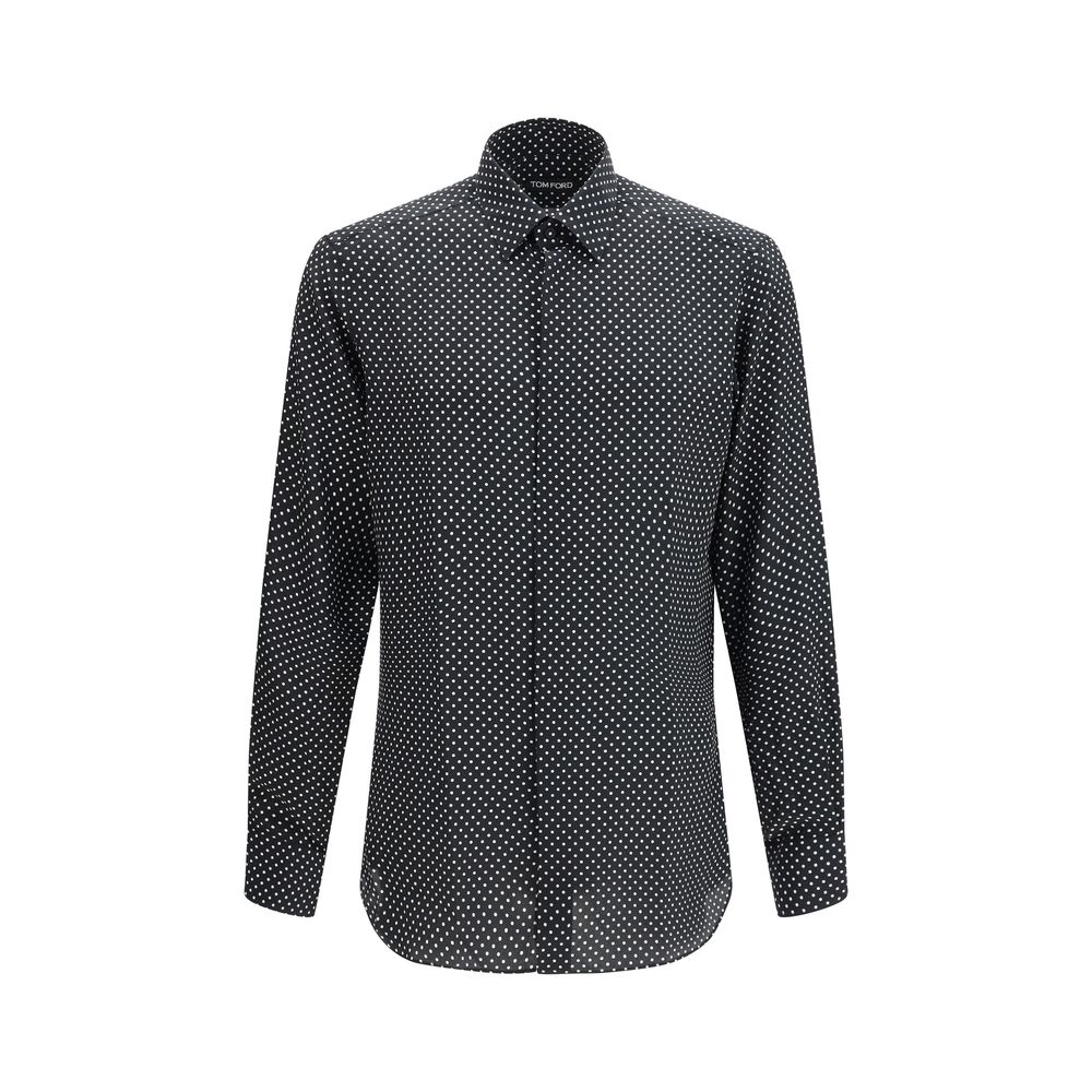 Tom Ford Black Silk Pattern Men's Shirt
