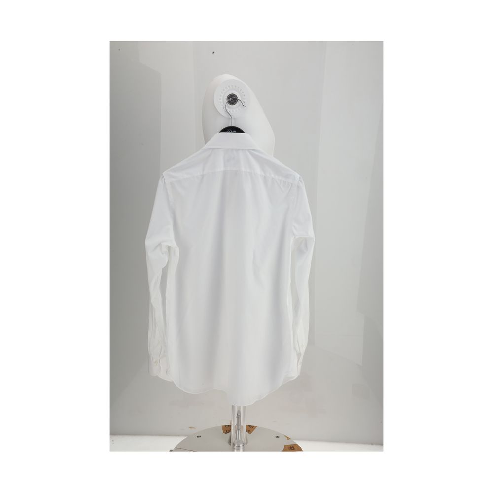 Finamore White Cotton Dress Men's Shirt