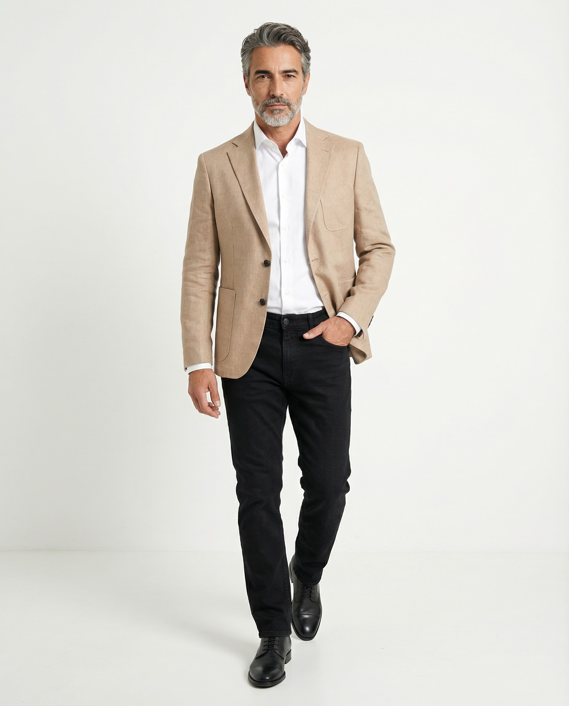Peserico Beige Linen Men's Blazer