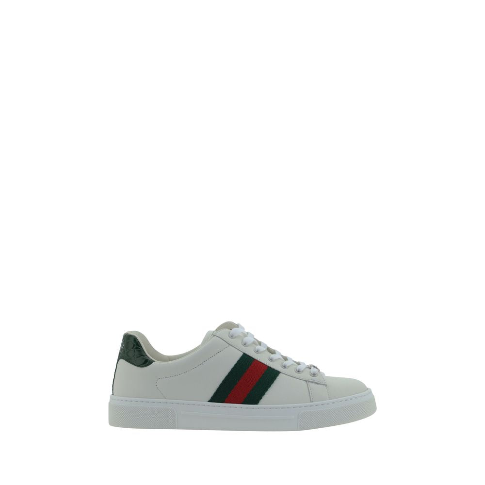 Gucci White Calf Leather Bos Taurus Low Top Women's Sneakers