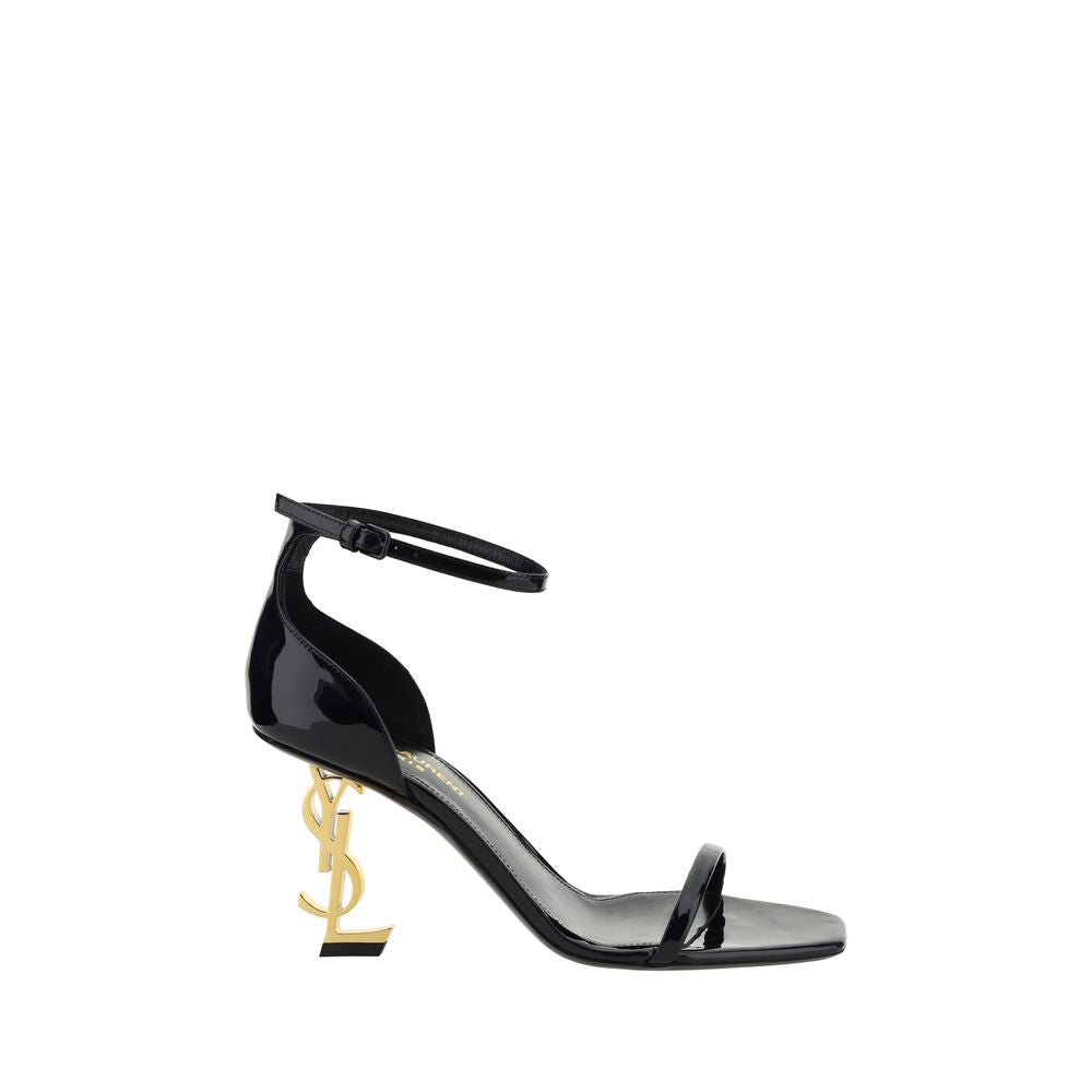 Saint Laurent Black Calf Leather Bos Taurus Platform Women's Sandals