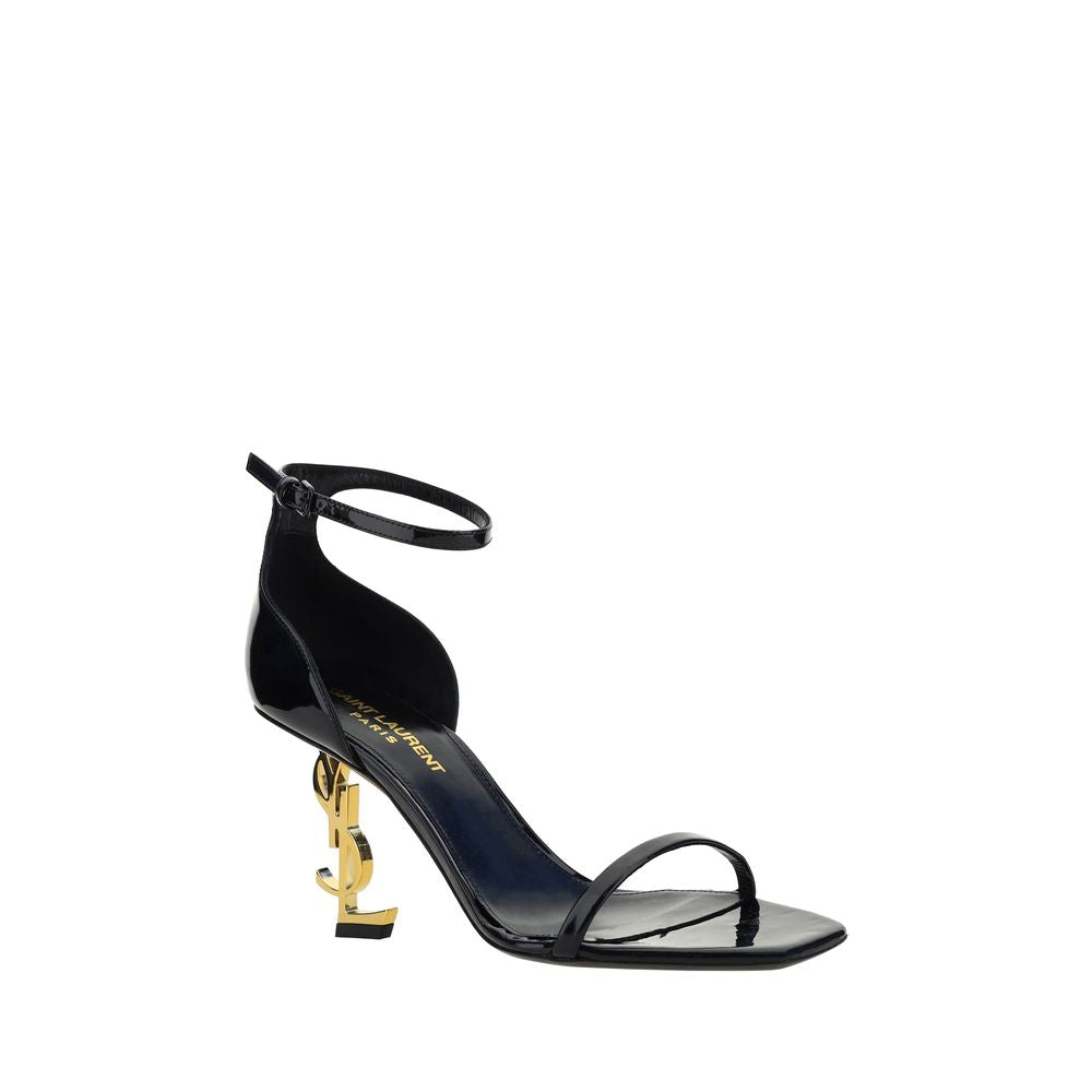Saint Laurent Black Calf Leather Bos Taurus Platform Women's Sandals