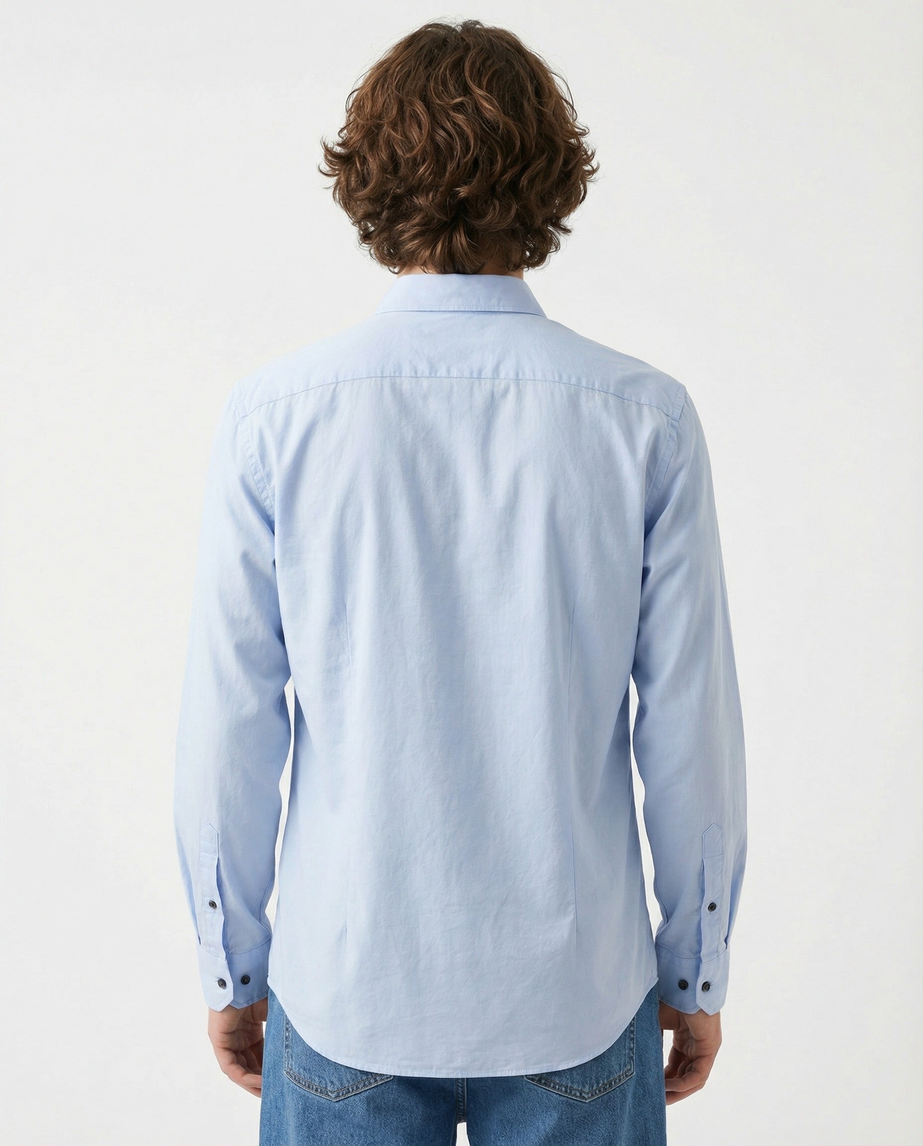 Peserico Blue Cotton Dress Men's Shirt