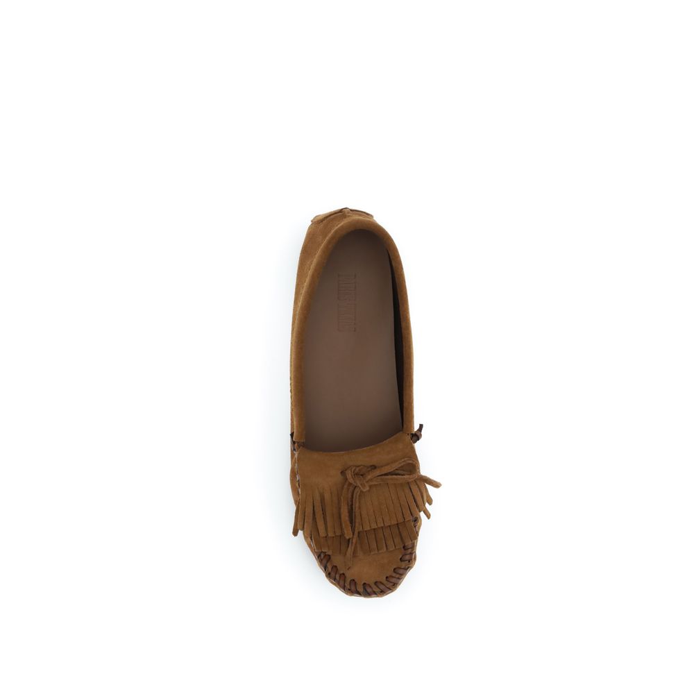 Paris Texas Brown Calf Leather Bos Taurus Slip-On Women's Loafers