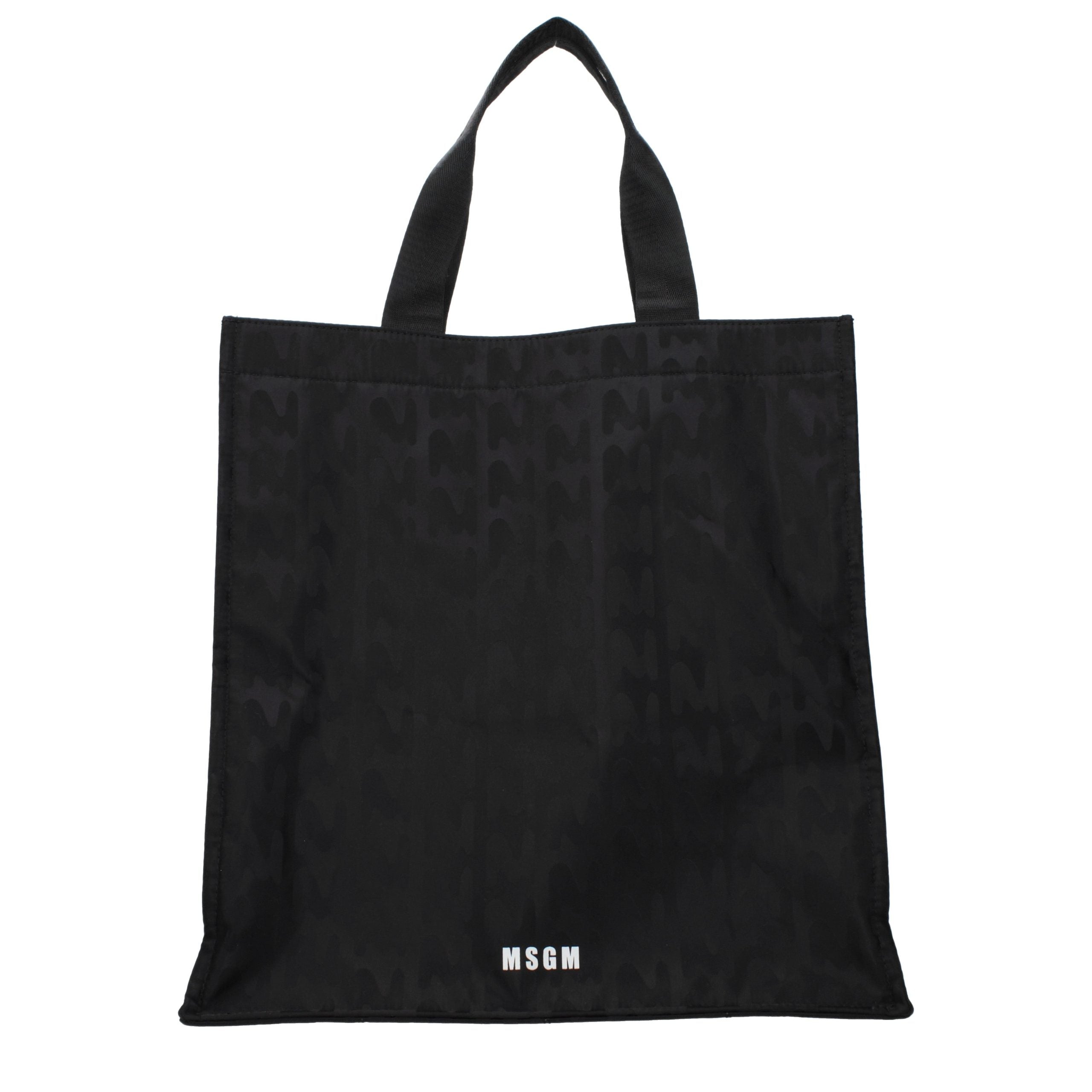 MSGM Black Fabric Men's Handbag