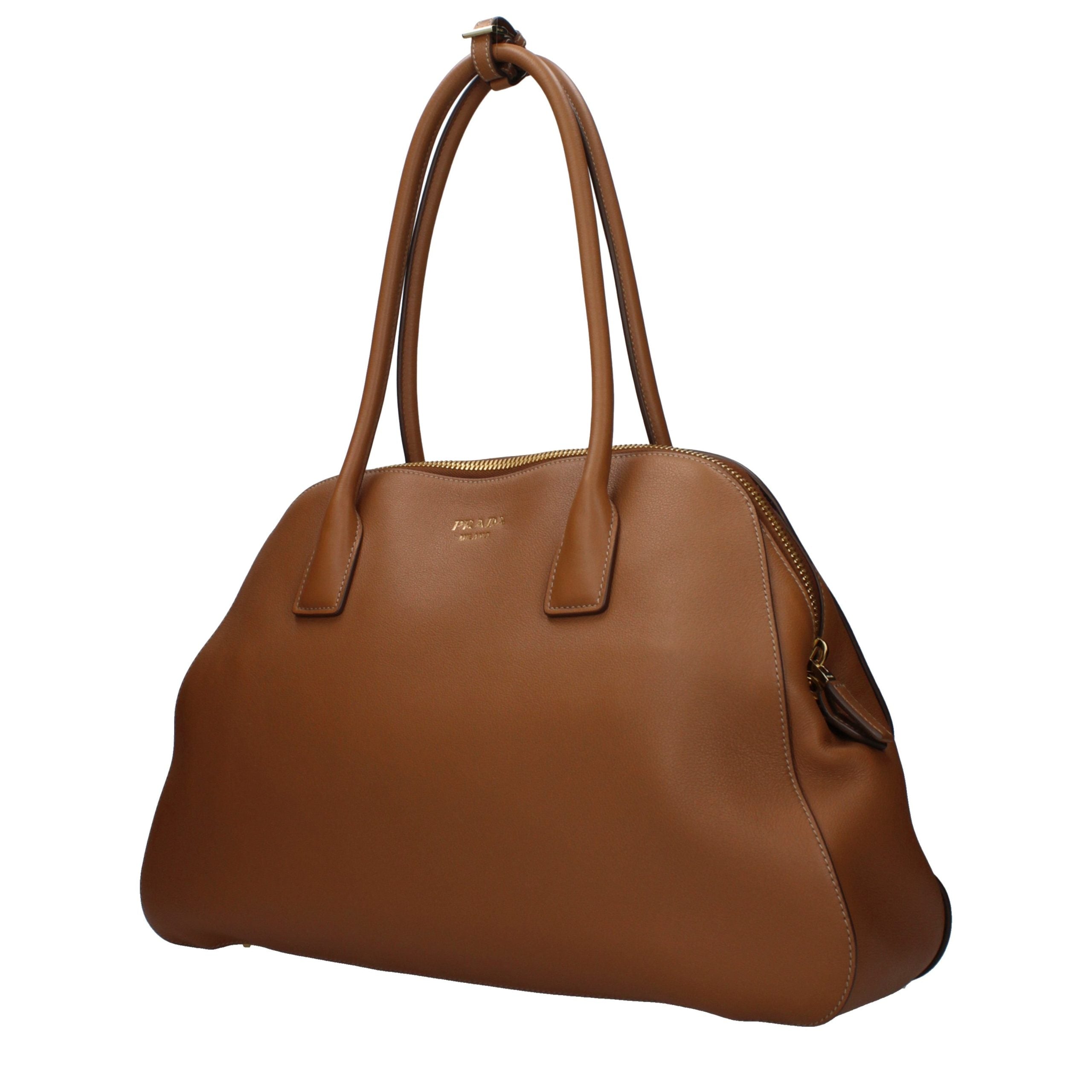 Prada Brown Leather Shoulder Women's Bag