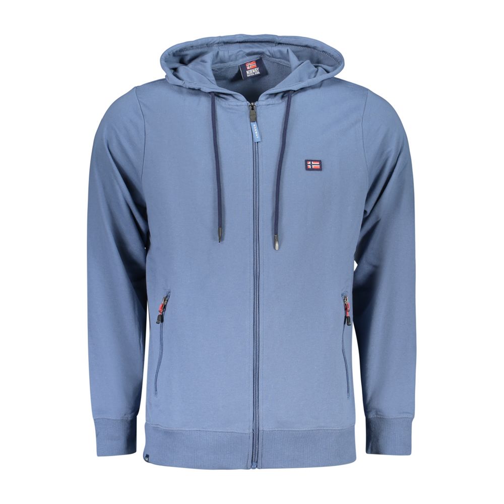 Norway 1963 "Blu Cotton Mens Sweatshirt with Men's Hood"