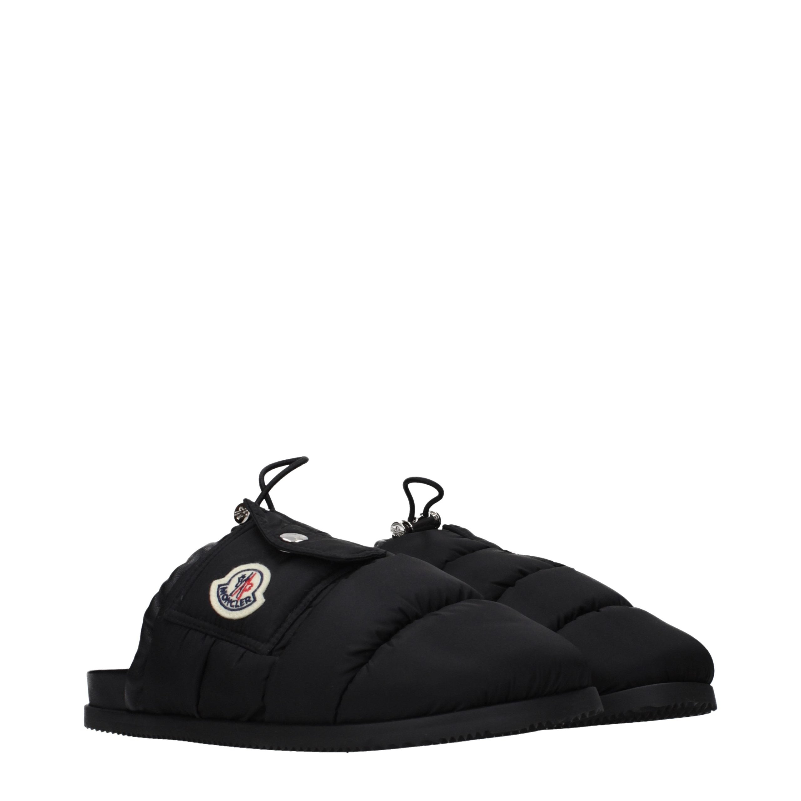 Moncler Black Fabric Women's Slippers