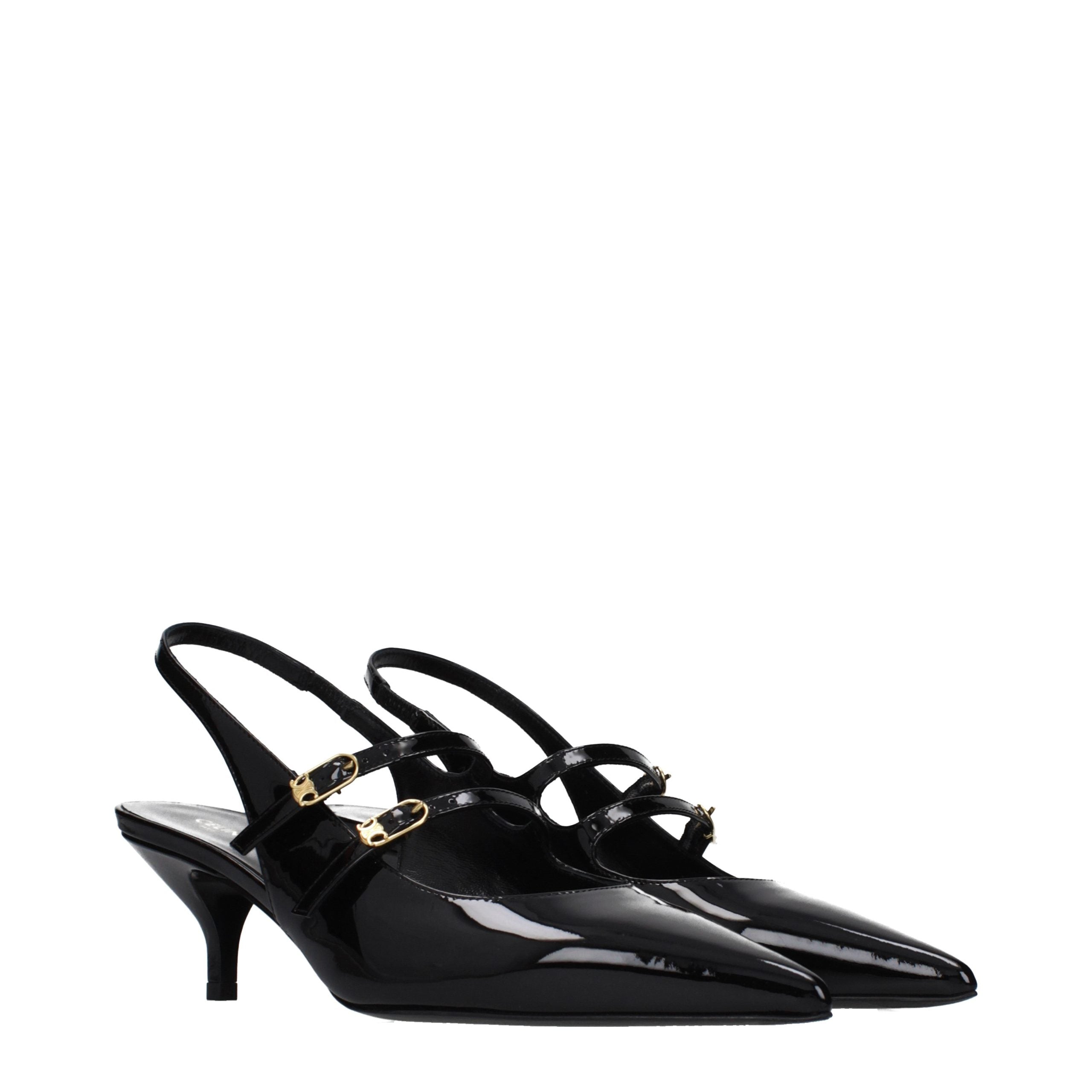 Celine Black Leather Women's Sandals