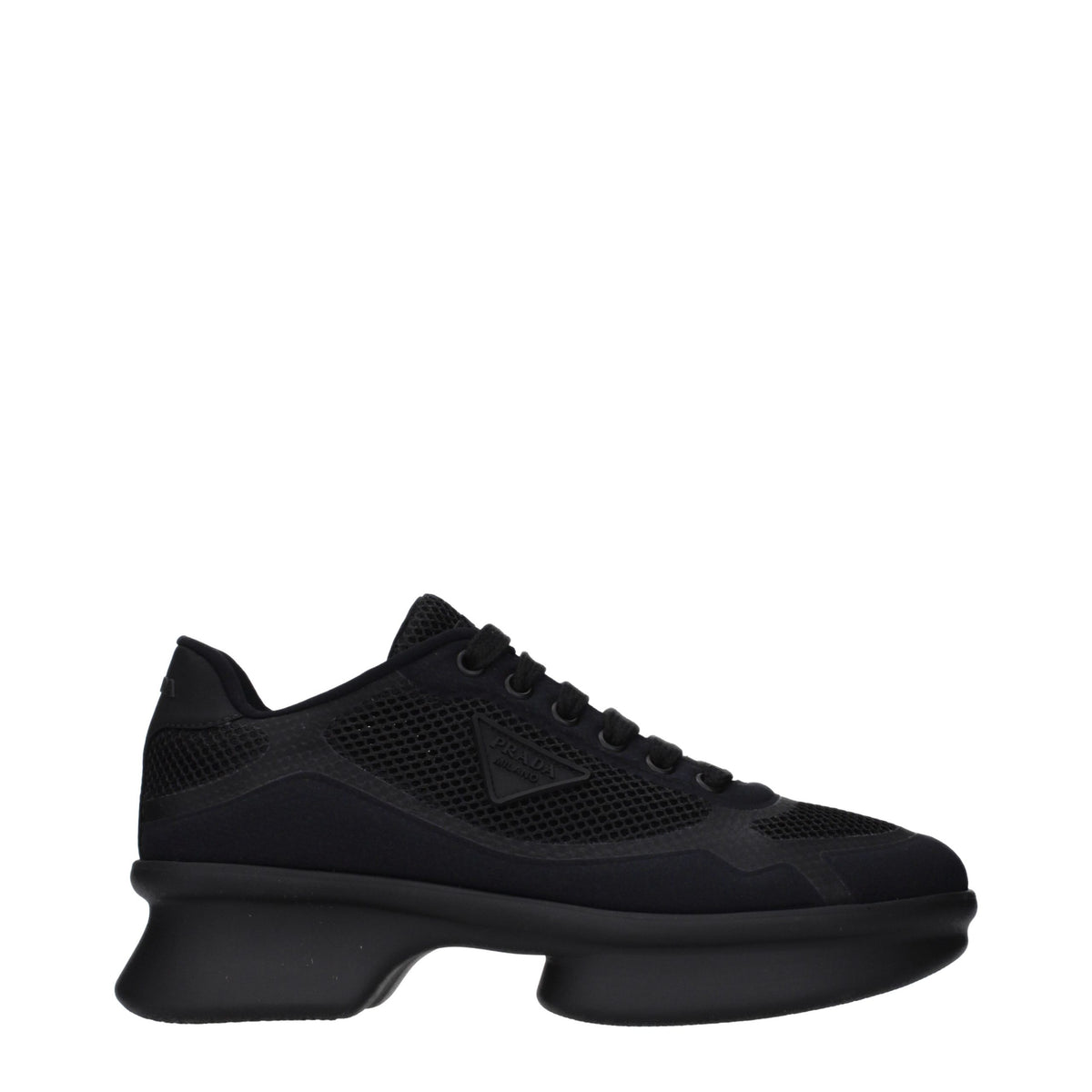 Prada Black Fabric Low Top Women's Sneakers