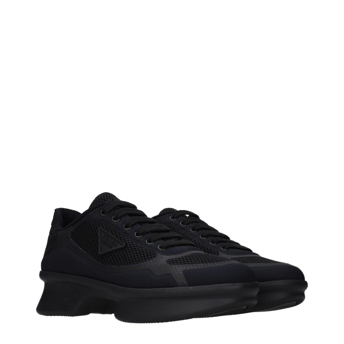 Prada Black Fabric Low Top Women's Sneakers