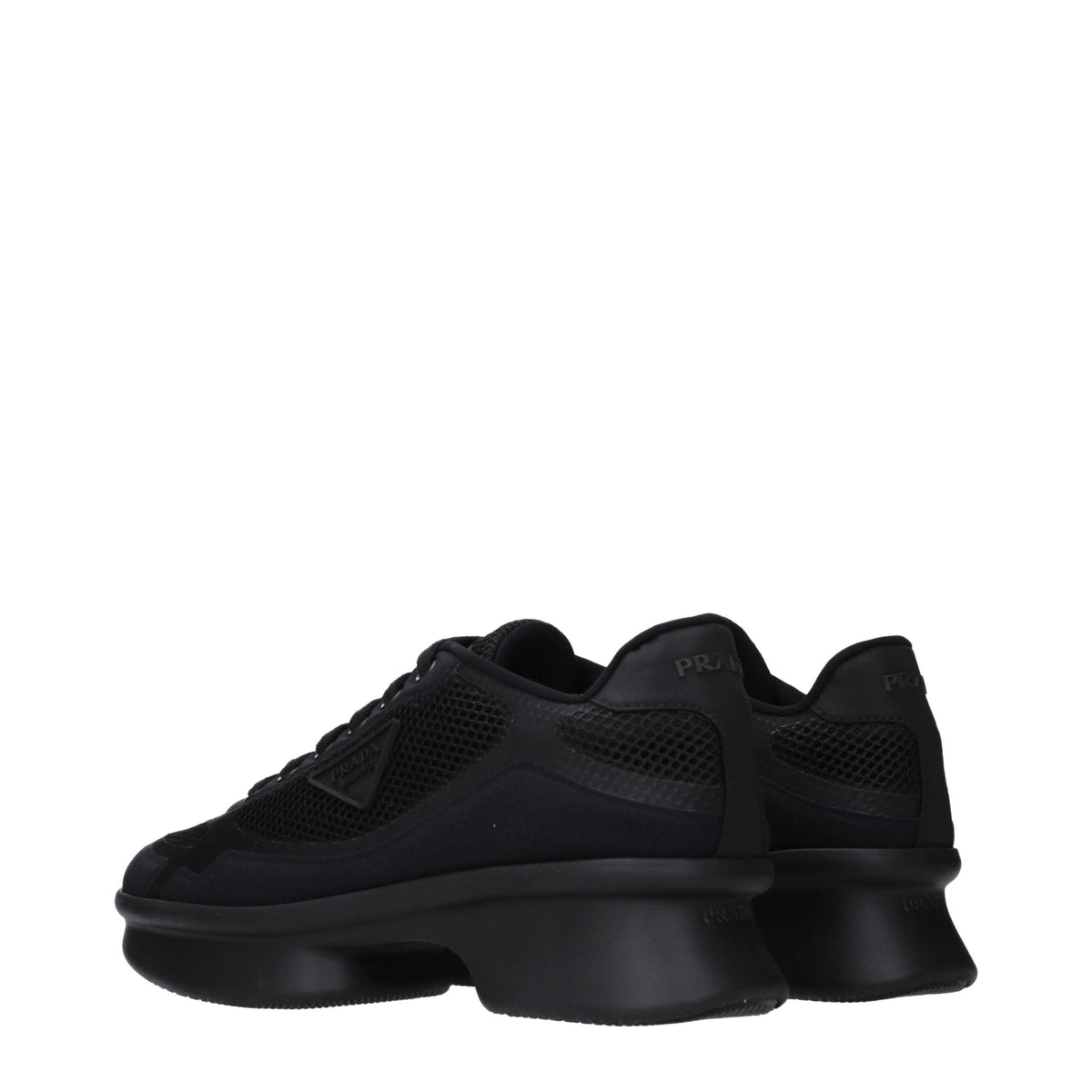 Prada Black Fabric Low Top Women's Sneakers