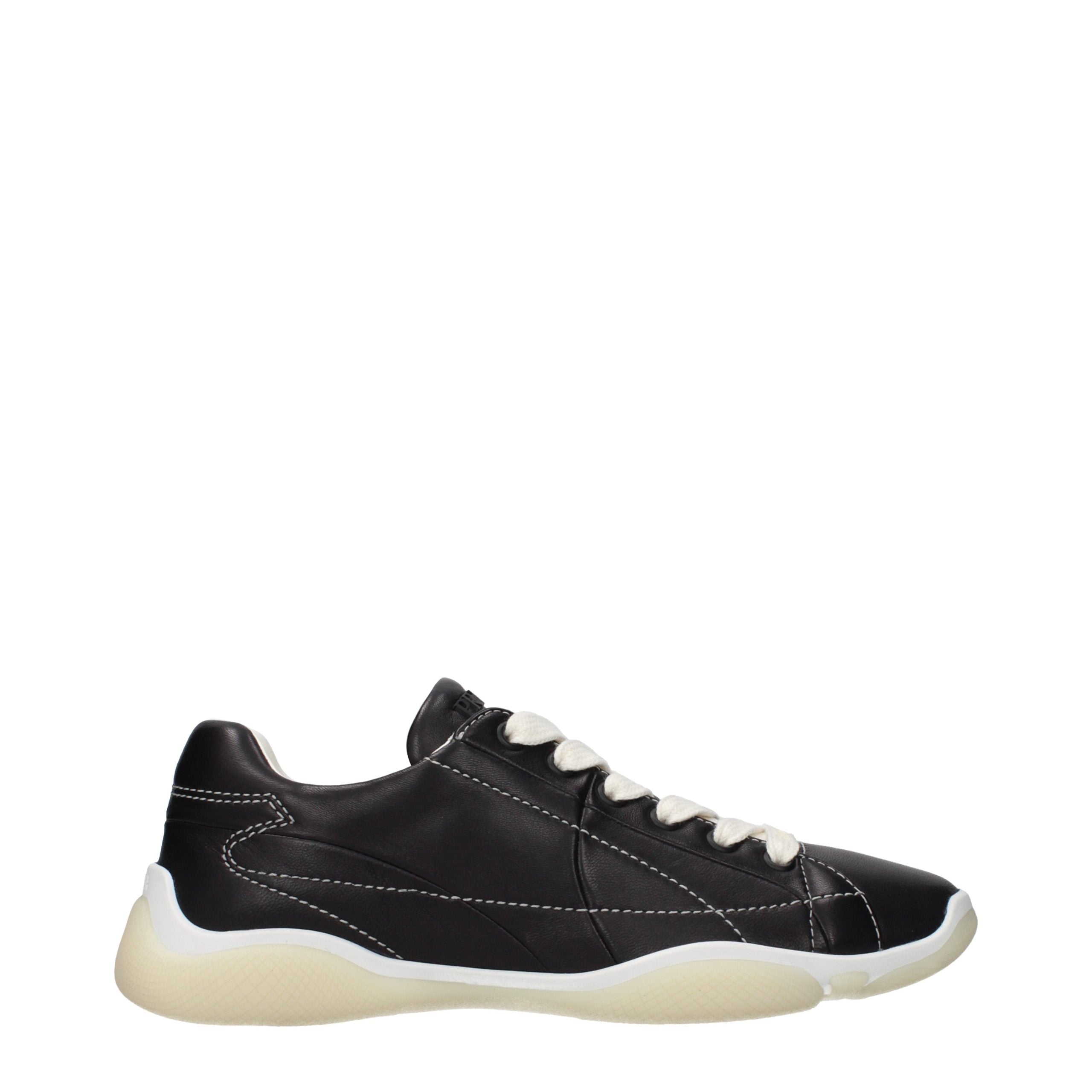 Prada Black Leather Women's Sneakers