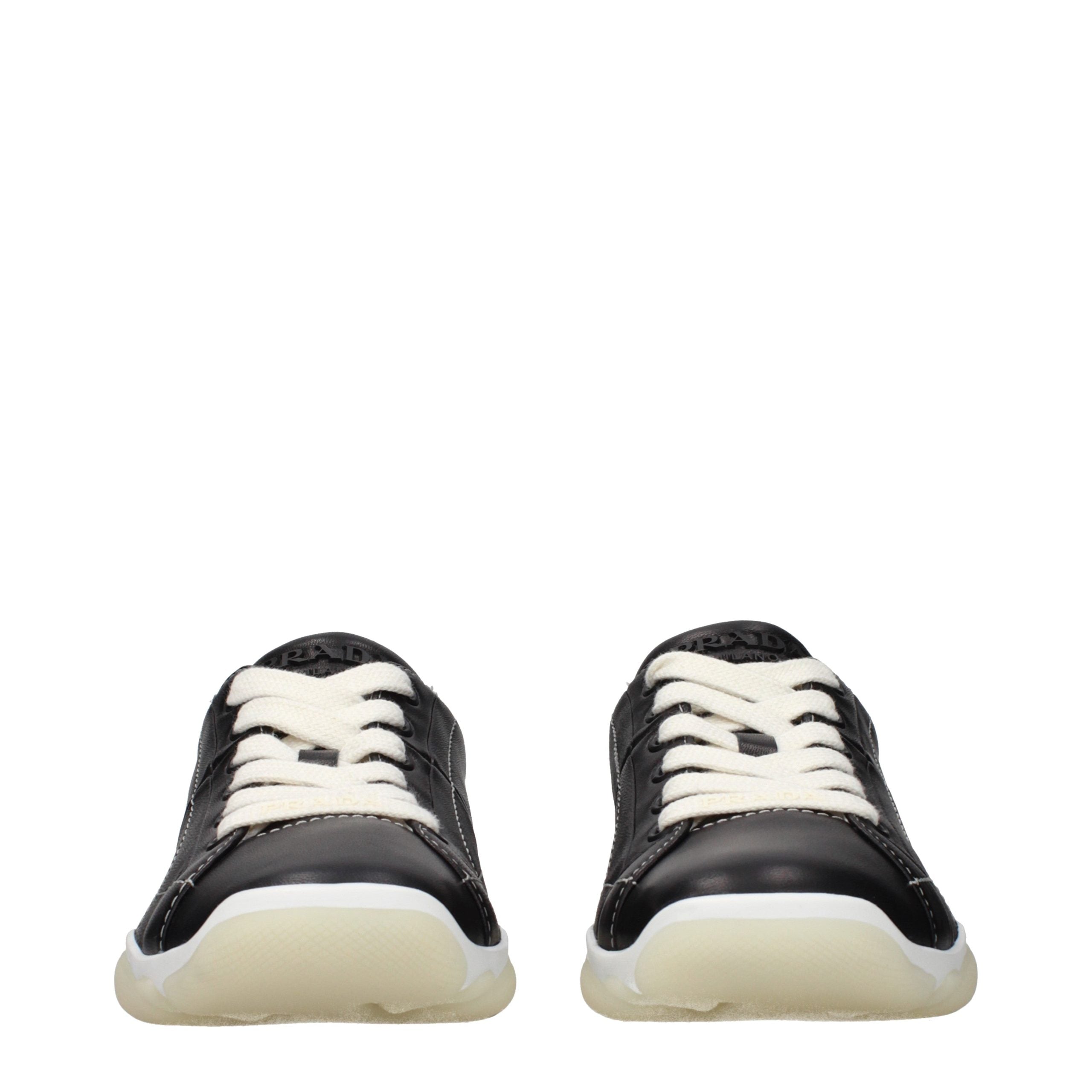 Prada Black Leather Women's Sneakers