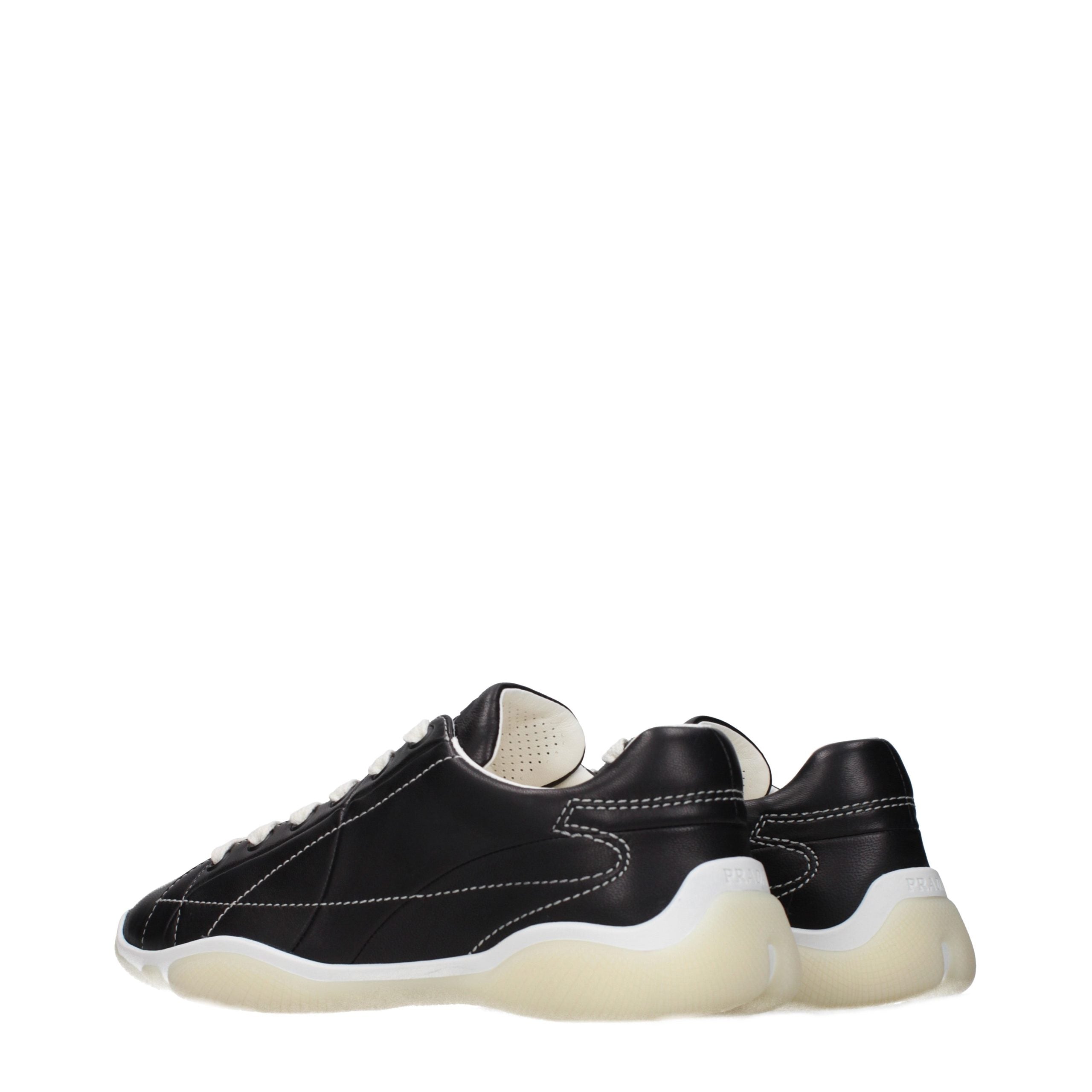 Prada Black Leather Women's Sneakers