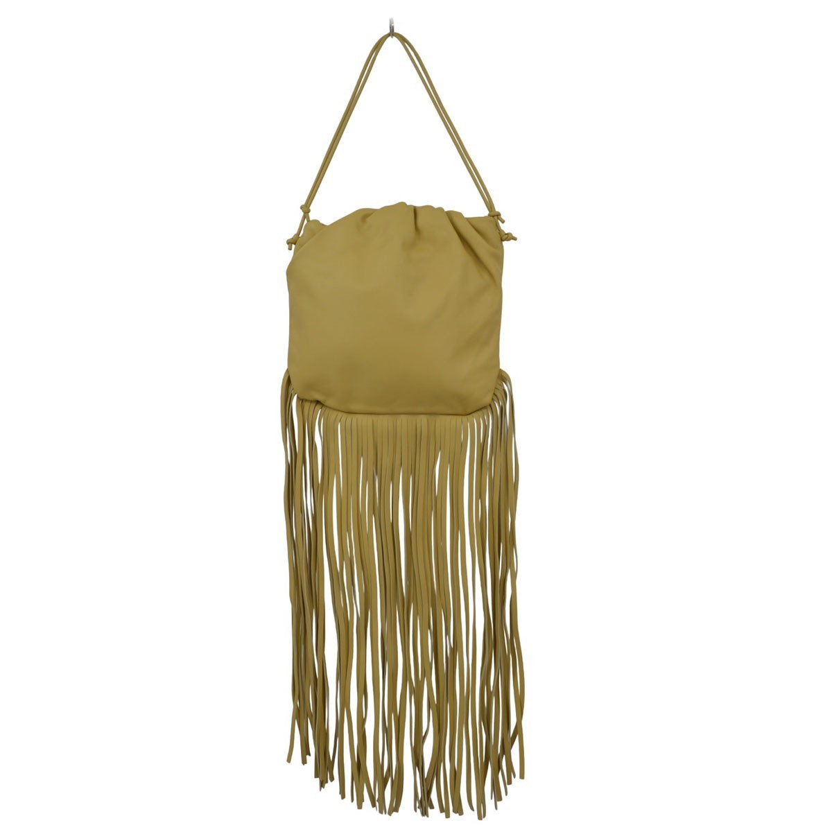 Bottega Veneta The Fringe Leather Beige Leather Clutche & Pouche Bag (Pre-Owned)