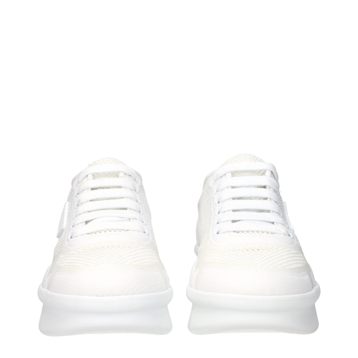 Prada White Fabric Low Top Women's Sneakers