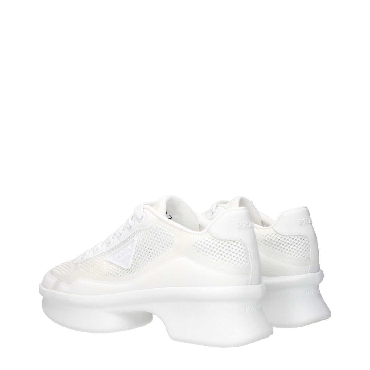 Prada White Fabric Low Top Women's Sneakers
