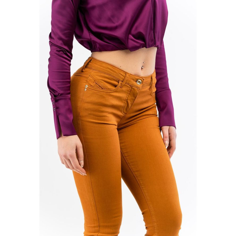 Patrizia Pepe Brown Cotton Skinny Women's Jeans