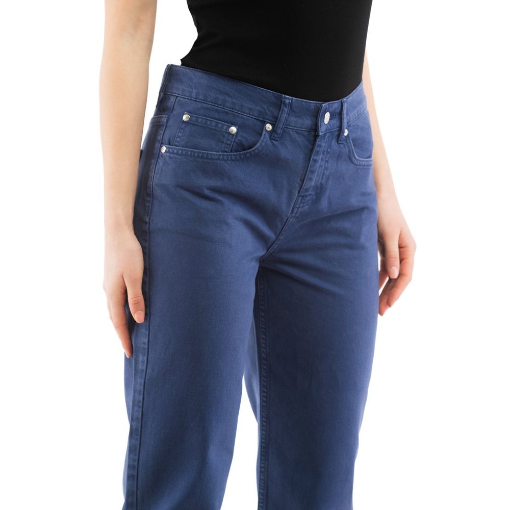 Moschino Blue Cotton Straight-Leg Women's Jeans