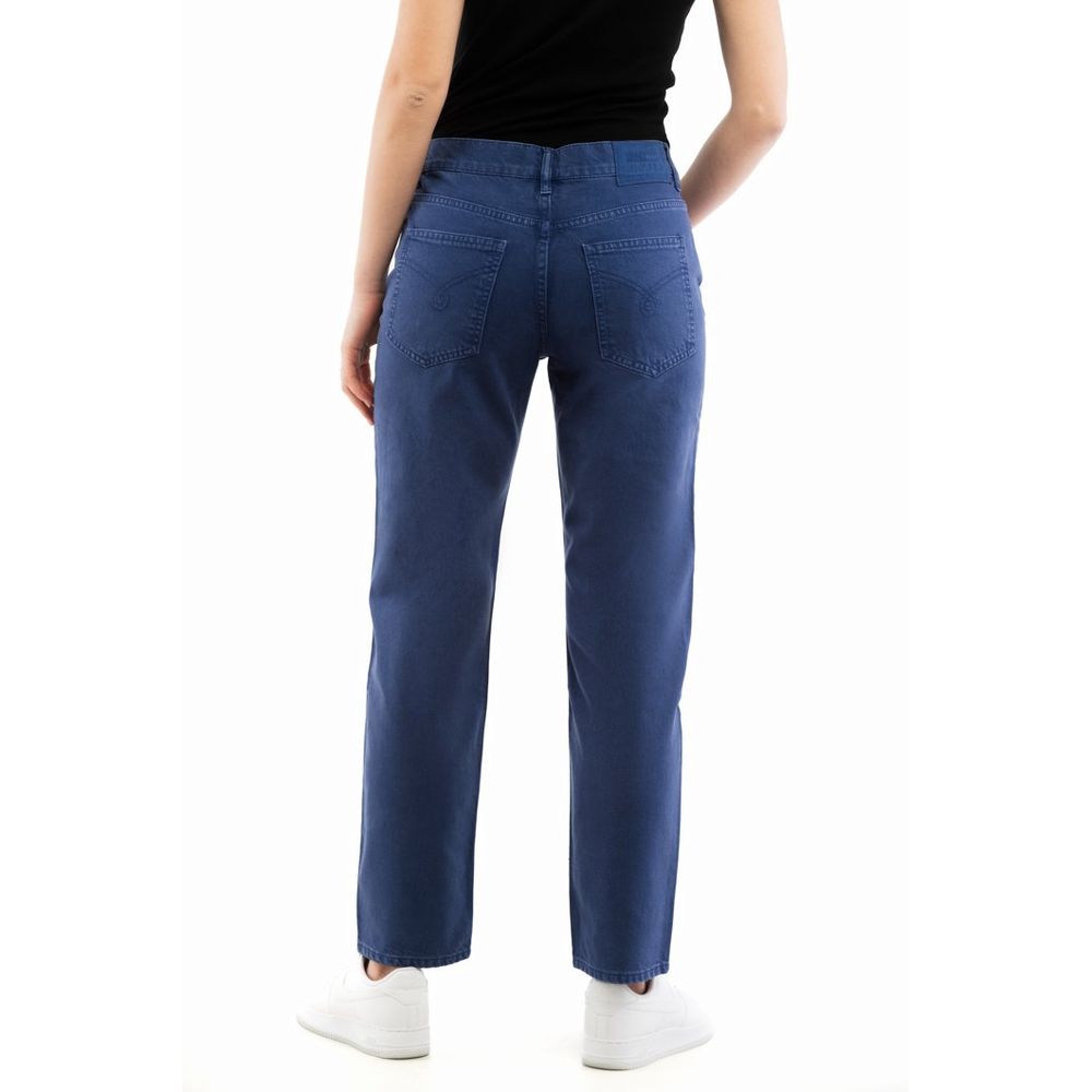 Moschino Blue Cotton Straight-Leg Women's Jeans