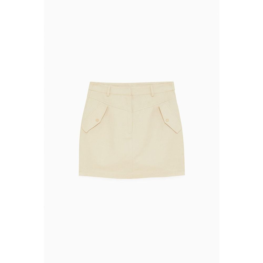 Patrizia Pepe Beige Cotton Mini Women's Skirt