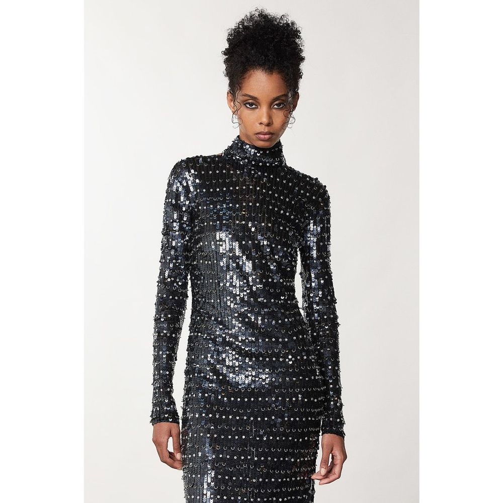 Patrizia Pepe Gold Polyamide Cocktail Women's Dress