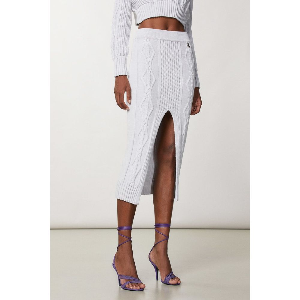 Patrizia Pepe White Viscose Midi Women's Skirt