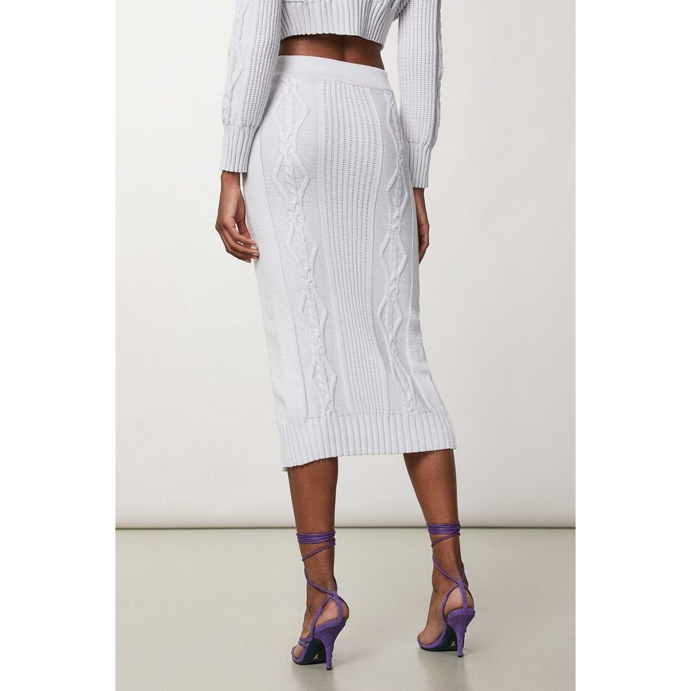 Patrizia Pepe White Viscose Midi Women's Skirt