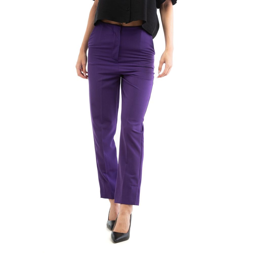 Patrizia Pepe Purple Polyester Casual Women's Pants
