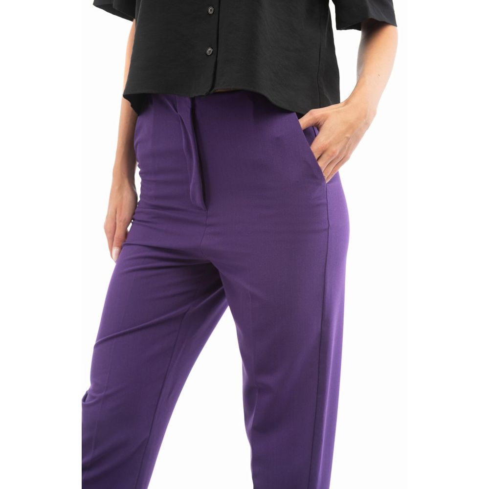Patrizia Pepe Purple Polyester Casual Women's Pants