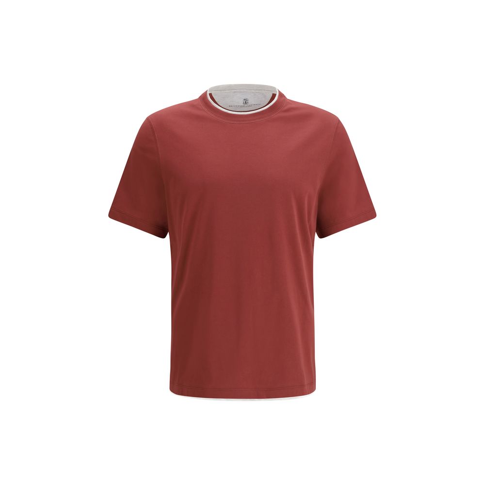 Brunello Cucinelli Bordeaux Cotton Men's T-Shirt