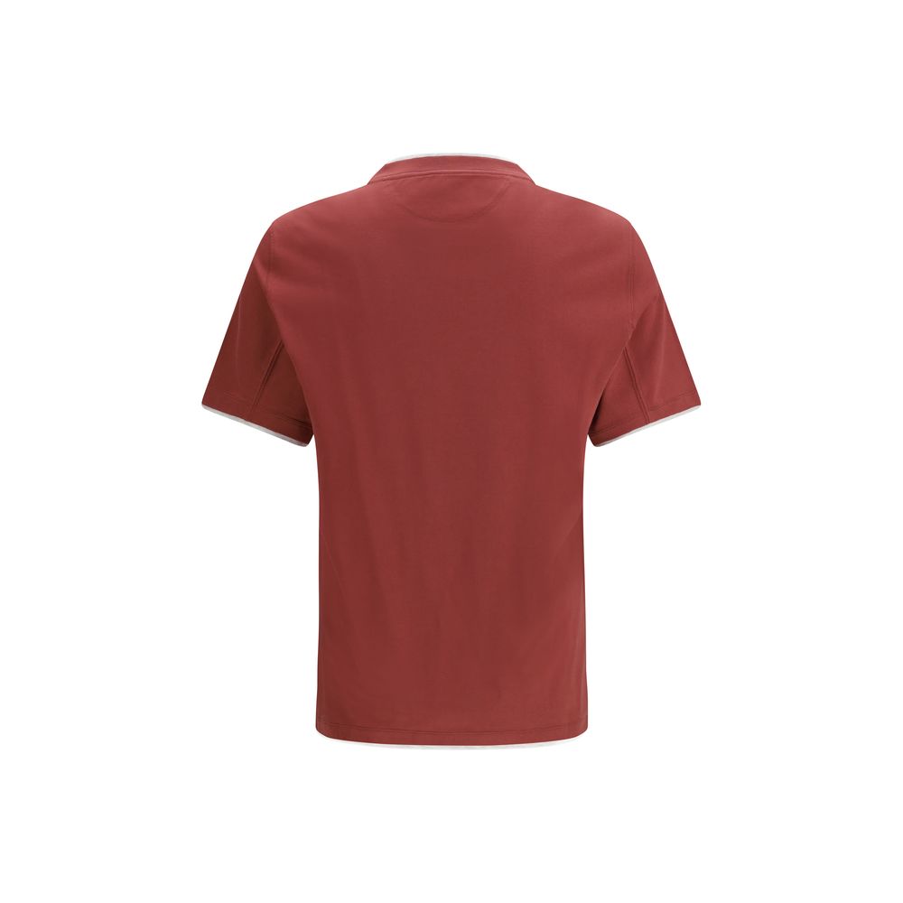 Brunello Cucinelli Bordeaux Cotton Men's T-Shirt