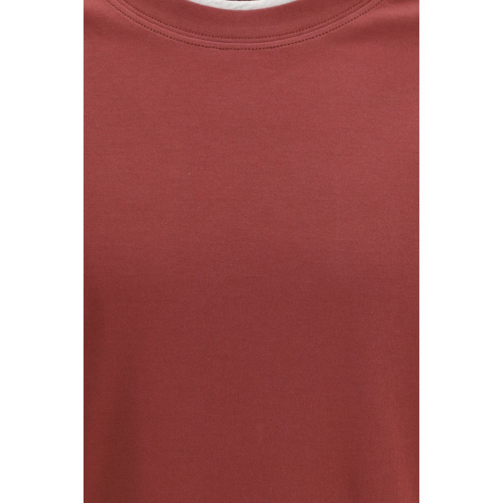 Brunello Cucinelli Bordeaux Cotton Men's T-Shirt