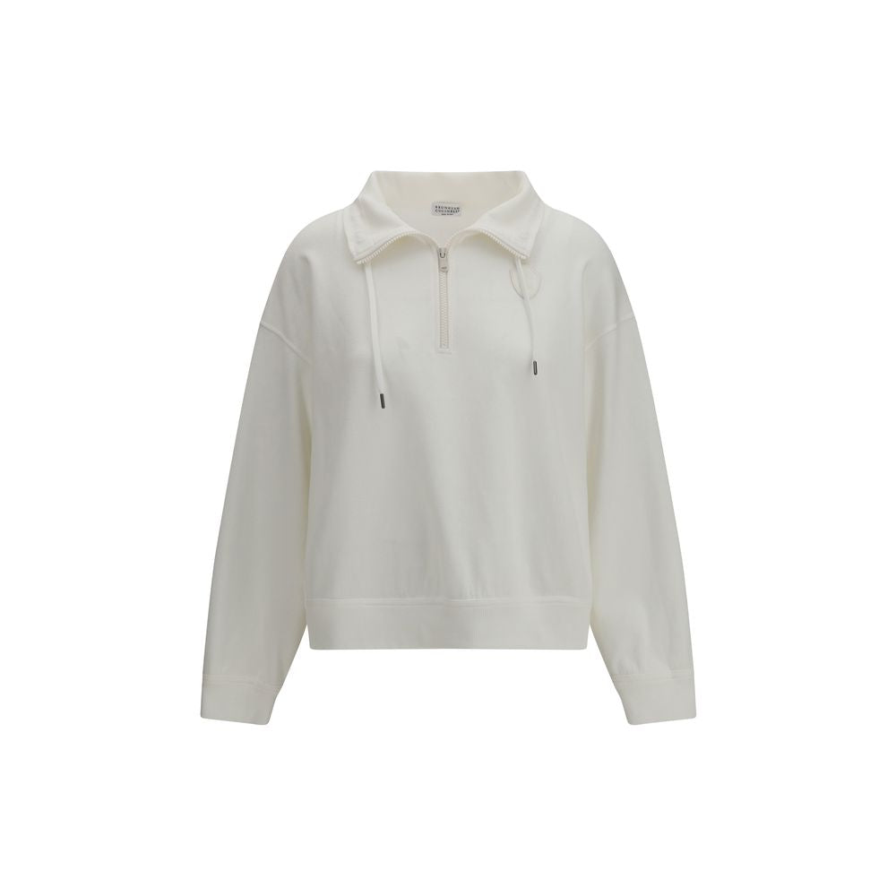 Brunello Cucinelli White Cotton Women's Sweatshirt