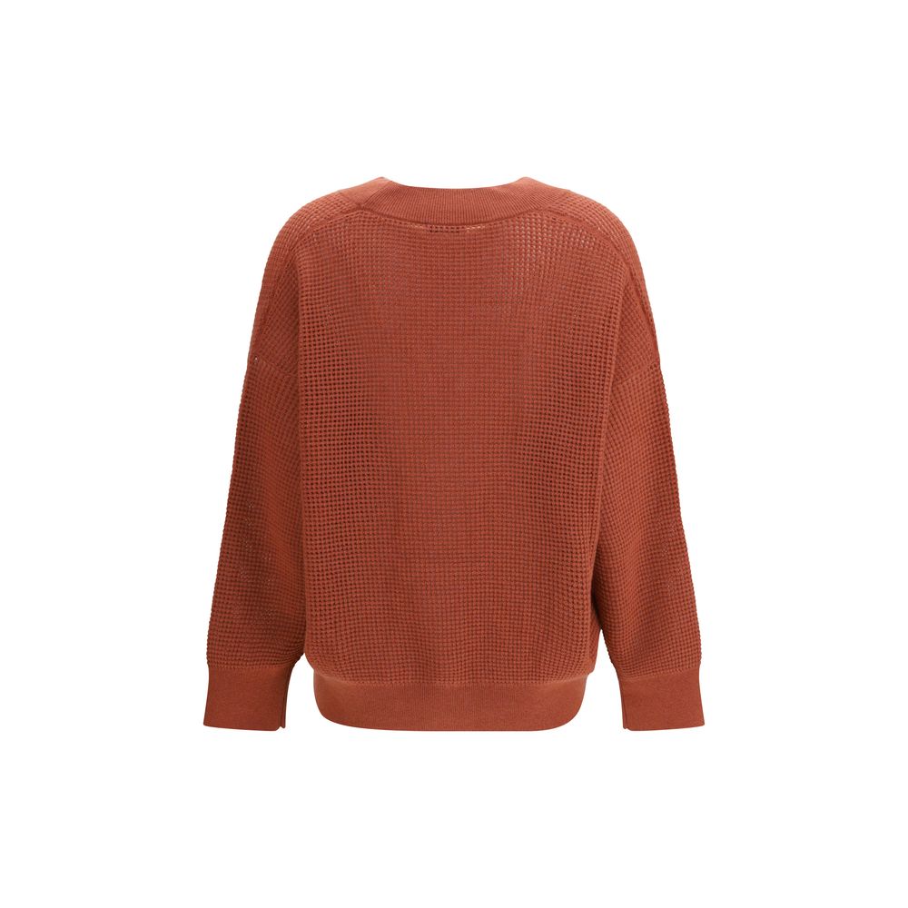 Brunello Cucinelli Orange Cashmere Women's Cardigan