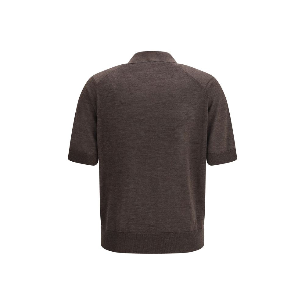 Loulou De Saison Brown Cashmere Polo Women's Shirt
