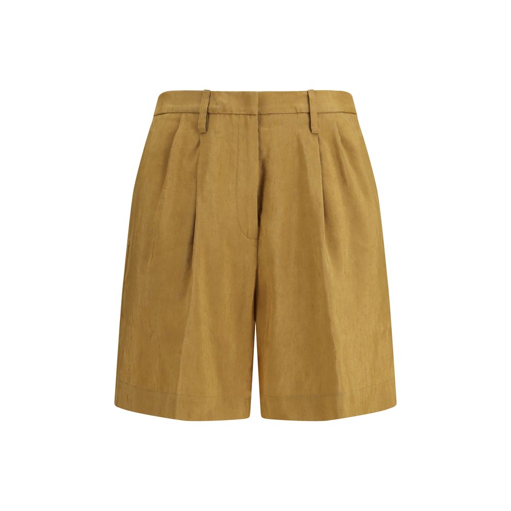 Forte_Forte Beige Linen Bermuda Women's Shorts