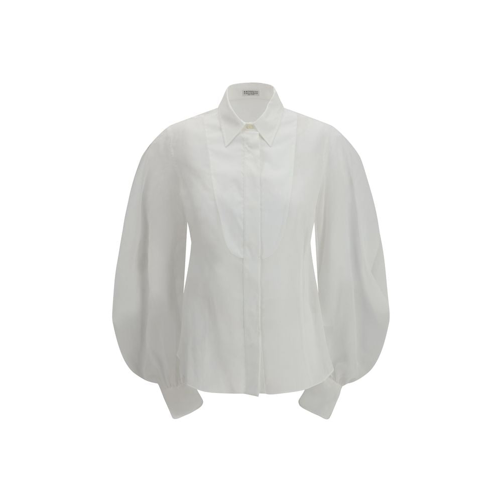 Brunello Cucinelli White Cotton Women's Blouse