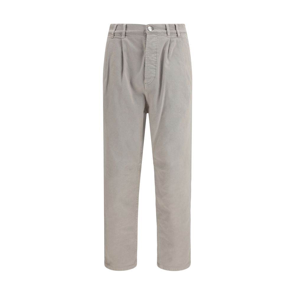 Brunello Cucinelli Beige Cotton Casual Men's Pants